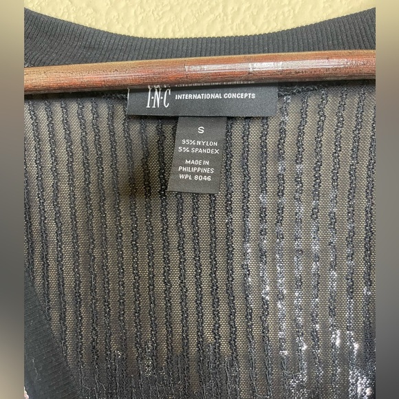 INC size small sequined black and silver top - Picture 4 of 4